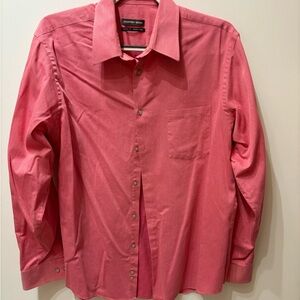 Geoffrey Beene Men's Red Casual Button Down Shirt